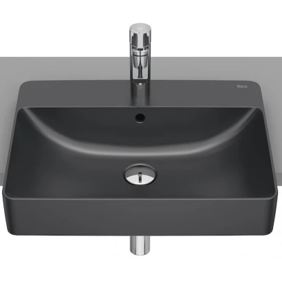 Umywalka półblatowa 55x42 Roca INSPIRA SQUARE A32753S640 onyks