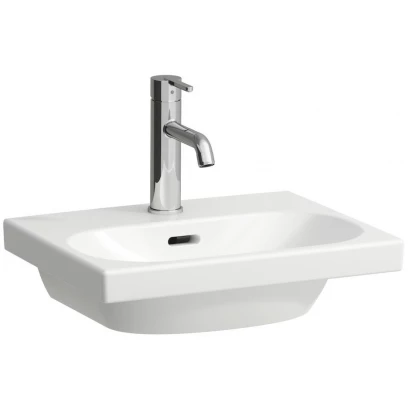 Umywalka ścienna 45x34 bez otworu na baterię, z przelewem Laufen LUA H8160800001091 szlifowany spód