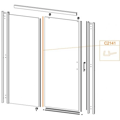 Uszczelka pionowa do drzwi Sanplast D2L FREEZONE 660-C2141