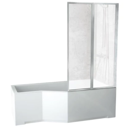 Wanna asymetryczna 170x75 z parawanem 2-skrzydłowym Besco INTEGRA #WAI-170-PL2 lewa