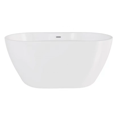 Wanna wolnostojąca 140x75 + maskownica syfonu z przelewem biała Besco NAVIA #WAS-140-NBI