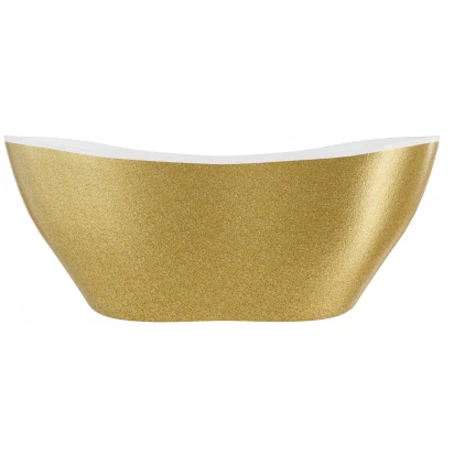 Wanna wolnostojąca 160x70 Besco VIYA GLAM #WMD-160-VZ złota