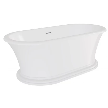 Wanna wolnostojąca 160x75  z przelewem szczelinowym białym Besco ZIVA #WWA-160-ZSW