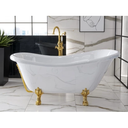 Wanna wolnostojąca 170x77 Besco OTYLIA #WKO-170W+ZL nogi złote