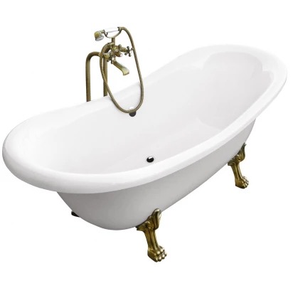 Wanna wolnostojąca 190x77 Besco AMELIA #WKA-190W+ZL nogi złote