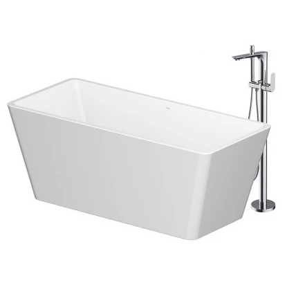 Wanna wolnostojąca prostokątna 162x72 + bateria wannowa wolnostojąca Cersanit CREA S601-142