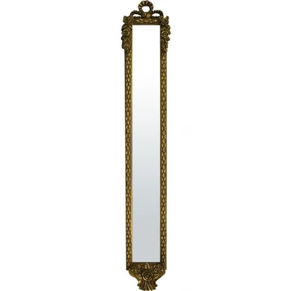 Wąskie lustro 131x21 w drewnianej rzeźbionej ramie Victory 63744 złote