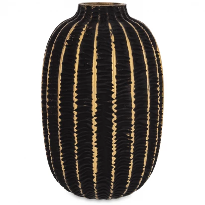 Wazon szklany 23cm czarno-złoty Burano 172407