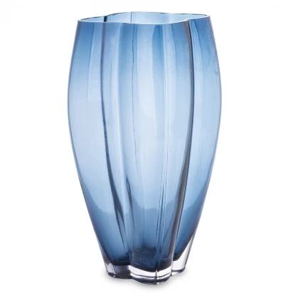 Wazon szklany 30cm niebieski Burano 176809