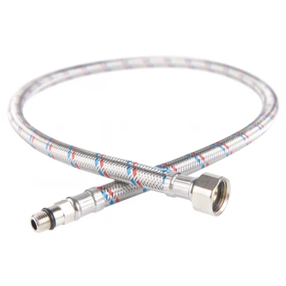 Wężyk 30 cm w oplocie stalowym do baterii krótka końcówka M10 3/8 Ferro WBS15 / C021607001