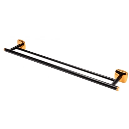 Wieszak na ręcznik podwójny 66 cm FDesign MERIDA FD6-MRD02-25 różowe złoto/czarny