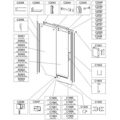 Zaślepka profilu kabiny Sanplast D2/ALTIIa 660-C2060