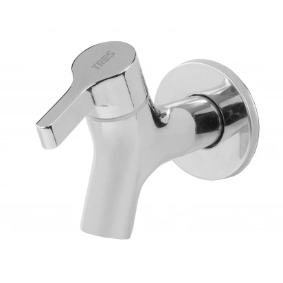 Zawór pomocniczy ścienny z 1 wodą górną 66 mm Tres BASE 21552001