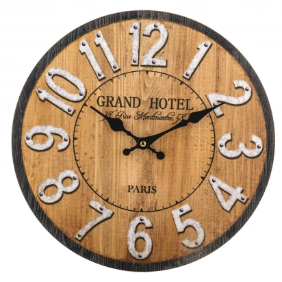 Zegar dekoracyjny Grand Hotel Paris 34cm vintage chic Retro 143139