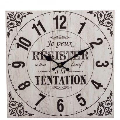 Zegar retro kwadratowy 34x34 Prowansja 156754