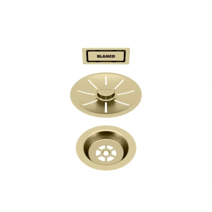 Zestaw elementów stalowych do armatury przelewowo-odpływowej InFino, do 1 komory Blanco 203476 złoty satynowy