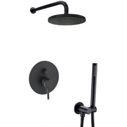 Zestaw prysznicowy podtynkowy z baterią LIG015 Paffoni LIGHT LIG015ZSC2A.NO czarny mat