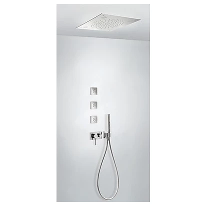 Zestaw natryskowy z bateria podtynkową trójdrożną + chromoterapia Tres 3V 210.273.08 chrom błyszczący