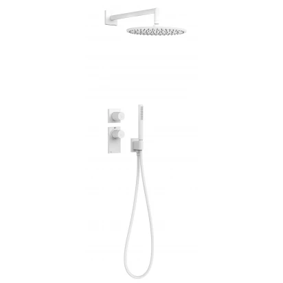 Zestaw natryskowy z baterią termostatyczną BLOCK SYSTEM Tres Project-Tres 206.352.01.BM biały-matowy