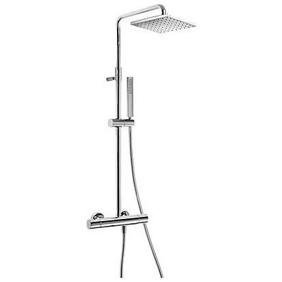 Zestaw natryskowy z głowicą kwadratową 250 mm baterią termostatyczną ścienną i drążkiem regulowanym Tres CLASS-TRES 20.015.385