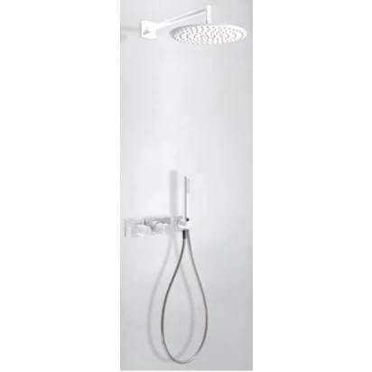 Zestaw natryskowy z głowicą okrągłą 300 mm z baterią termostatyczną, z natryskiem punktowym Tres STUDY EXCLUSIVE 207.352.01.TBL biały