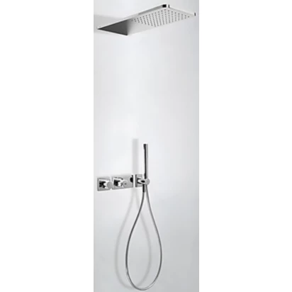 Zestaw natryskowy z głowicą prostokątną 210x550 mm z baterią termostatyczną, z natryskiem punktowym Tres STUDY EXCLUSIVE 207.352.02