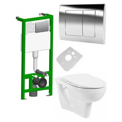 Zestaw podtynkowy SOLANE z miską WC Nive, z deską miękką, z przyciskiem spłukującym Victoria KFA SOLANE 1685-010-011