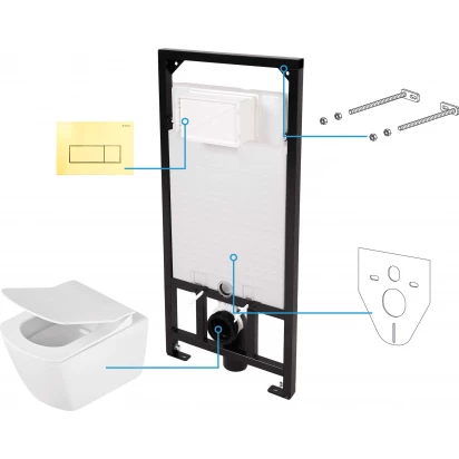 Zestaw podtynkowy WC Deante ANEMON CDZZ6ZPW przycisk złoty