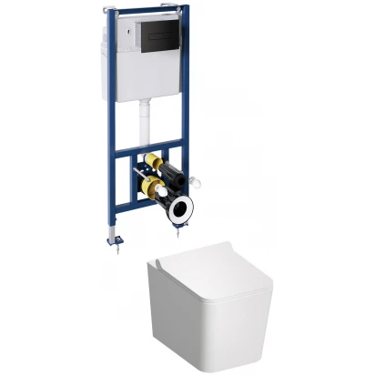 Zestaw podtynkowy WC Omnires BOSTON BOSTONSETBPBL przycisk czarny