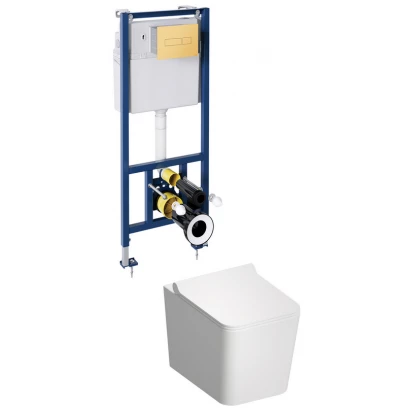 Zestaw podtynkowy WC Omnires BOSTON BOSTONSETBPGL przycisk złoty