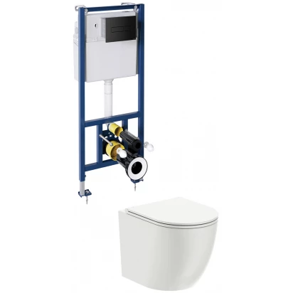 Zestaw podtynkowy WC Omnires OTTAWA OTTAWASETBPBL przycisk czarny