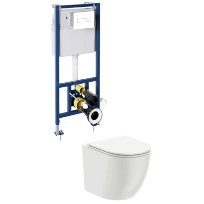 Zestaw podtynkowy WC Omnires OTTAWA OTTAWASETBPBP przycisk biały połysk