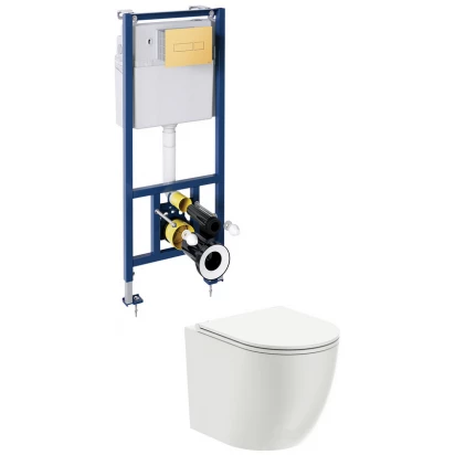 Zestaw podtynkowy WC Omnires OTTAWA OTTAWASETBPGL przycisk złoty