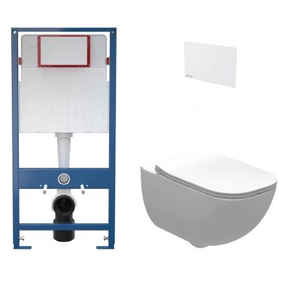 Zestaw podtynkowy WC Vitalle PALO A34H137000+SKASETB przycisk biały