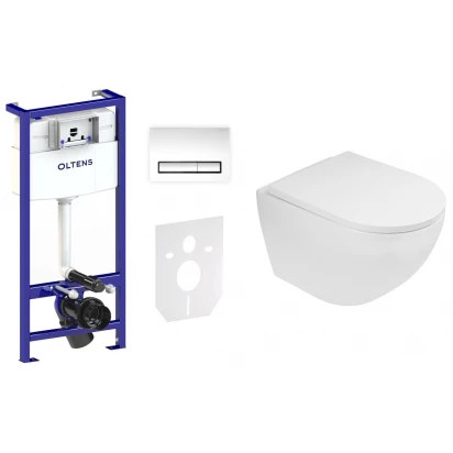 Zestaw podtynkowy WC z matą wygłuszającą Oltens HAMNES 58302100 przycisk chrom