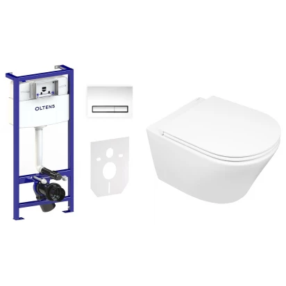 Zestaw podtynkowy WC z matą wygłuszającą Oltens JOG 58305100 przycisk chrom