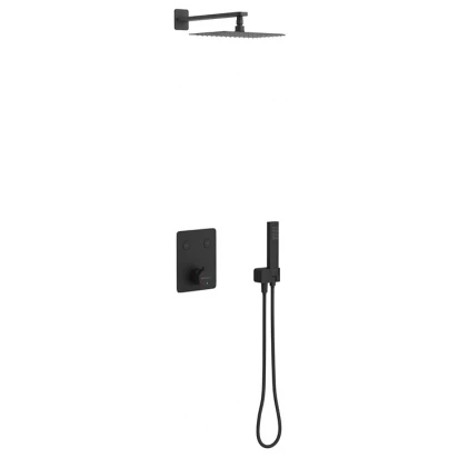 Zestaw prysznicowo-wannowy podtynkowy termo Excellent KROTOS AREX.SET.8045BL 2 wyjścia/czarny