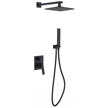 Zestaw prysznicowy podtynkowy Besco ASPIRA II BP-AII-CZ czarny mat