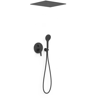 Zestaw prysznicowy podtynkowy Tres FUJI 28127302NM czarny mat