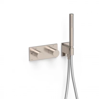 Zestaw prysznicowy podtynkowy termostatyczny 2-drożny + natrysk punktowy Tres B-SYSTEM 30735201AC stal