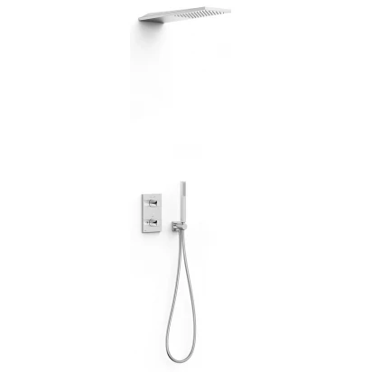 Zestaw prysznicowy podtynkowy termostatyczny i deszczownicą ścienną Tres PROJECT TRES 21125005