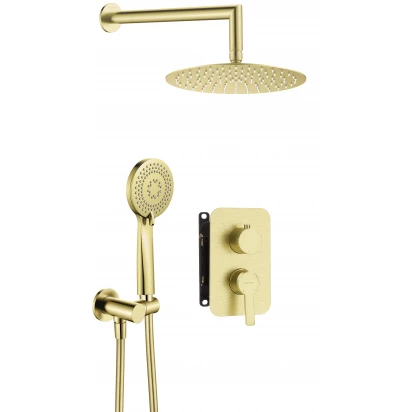 Zestaw prysznicowy podtynkowy z BOXem Deante ARNIKA BXYZRQAM złoto szczotkowane