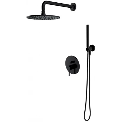 Zestaw prysznicowy podtynkowy z deszczownicą Omnires Y SYSY18BL czarny
