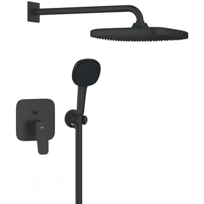 Zestaw prysznicowy podtynkowy z deszczownicą Tempesta 250 Grohe CUBEO 1053362430 czarny mat