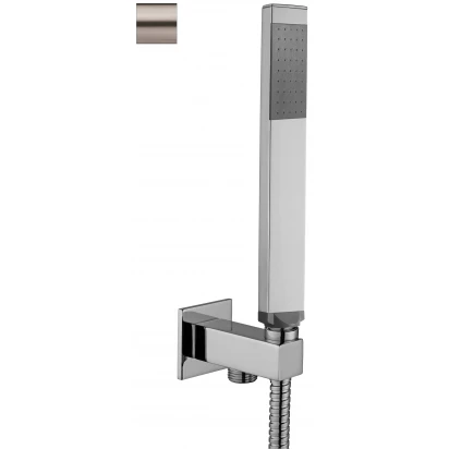 Zestaw prysznicowy z przyłączem kątowym Paffoni QUADRO ZDUP095ST stal szczotkowana