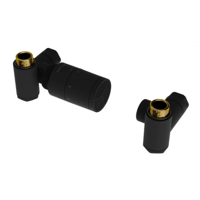 Zestaw trójosiowy termostatyczny z opcją montażu grzałki lewy Excellent CALDO GREX.CA10.L.TTG.BL czarny mat