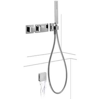 Zestaw wannowo-natryskowy podtynkowy z baterią termostatyczną, z natryskiem punktowym Tres TRESMOSTATIC 207.252.06