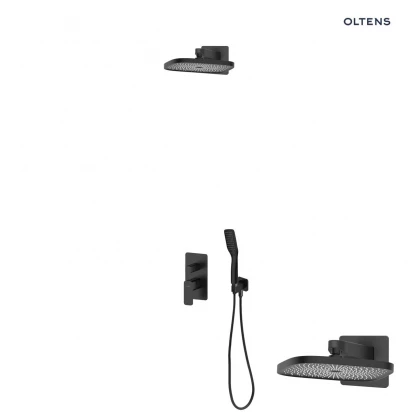 Zestaw wannowo-prysznicowy podtynkowy Oltens HADSEL 36043300 czarny mat