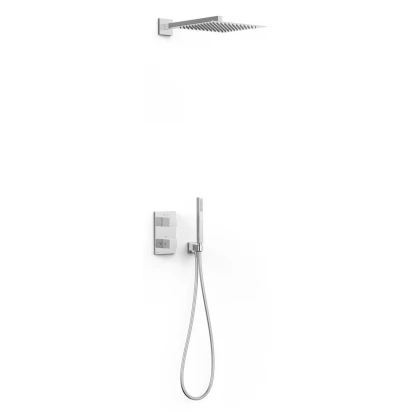 Zestaw wannowo-prysznicowy podtynkowy Therm-box z deszczownicą boczną Tres CUADRO 00625004