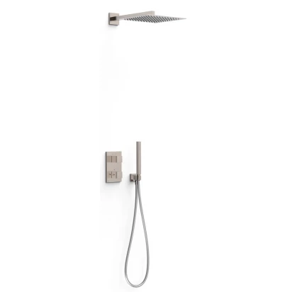 Zestaw wannowo-prysznicowy podtynkowy Therm-box z deszczownicą boczną Tres CUADRO 00625004AC stal